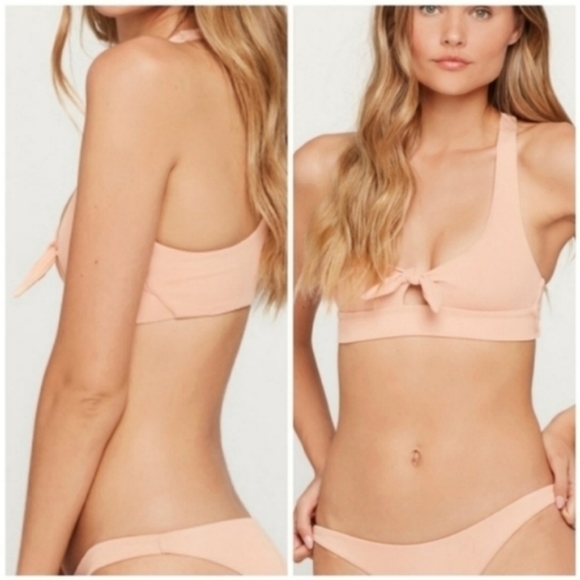 L*Space Tara Bikini Top Ribbed Rib Desert Rose Pink - Picture 7 of 10